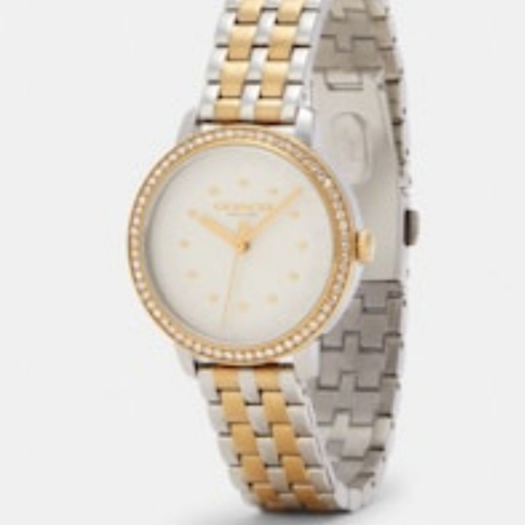 COACH 32MM BRACELET WATCH TWO-TONE STAINLESS STEEL & GOLD TONE "RAYDEN" - Picture 3 of 8